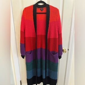 Torrid Red and Purple Cardigan Sweater